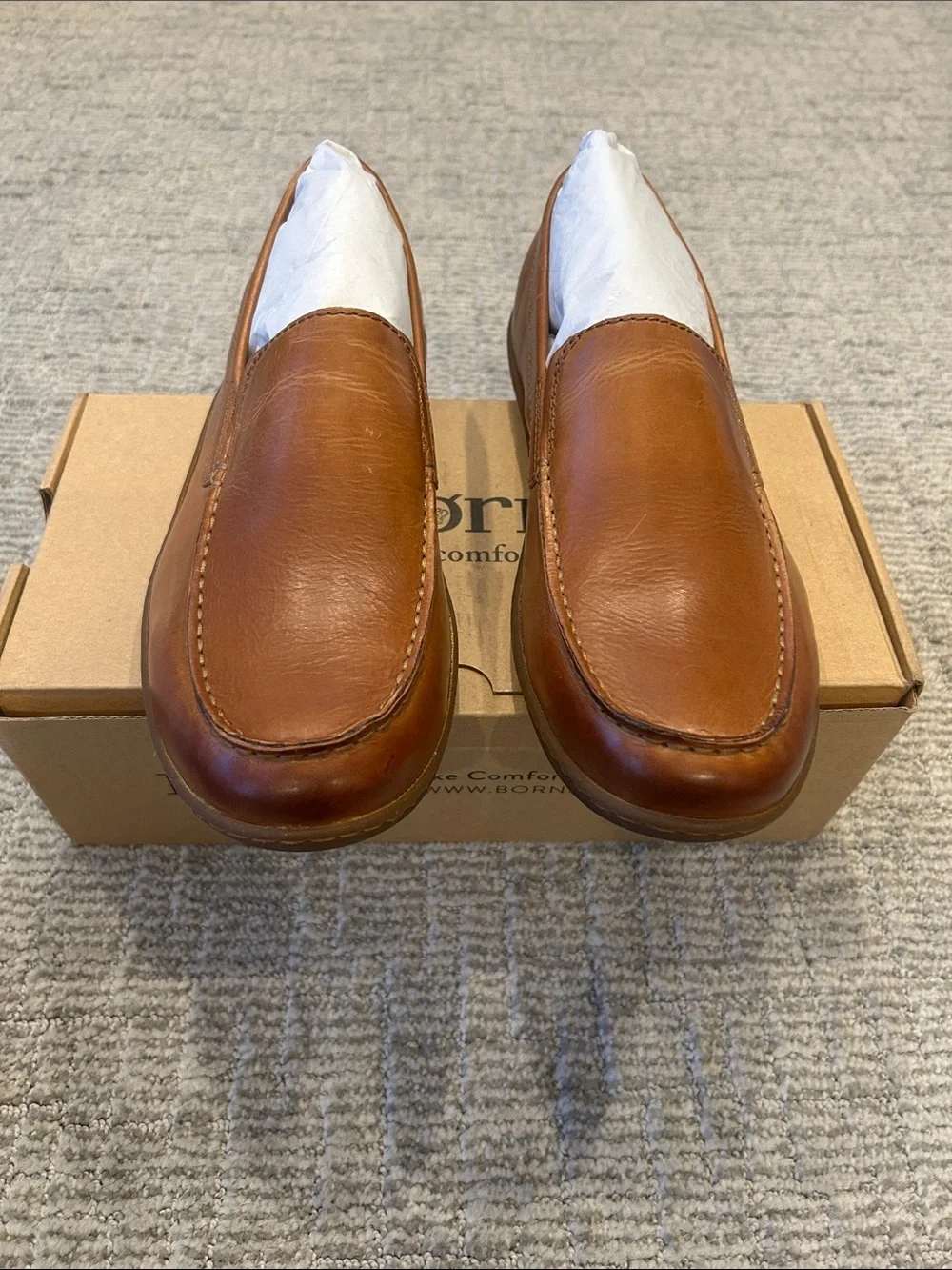 Born Men's Caleb Moc Toe Loafer Brown 8.5